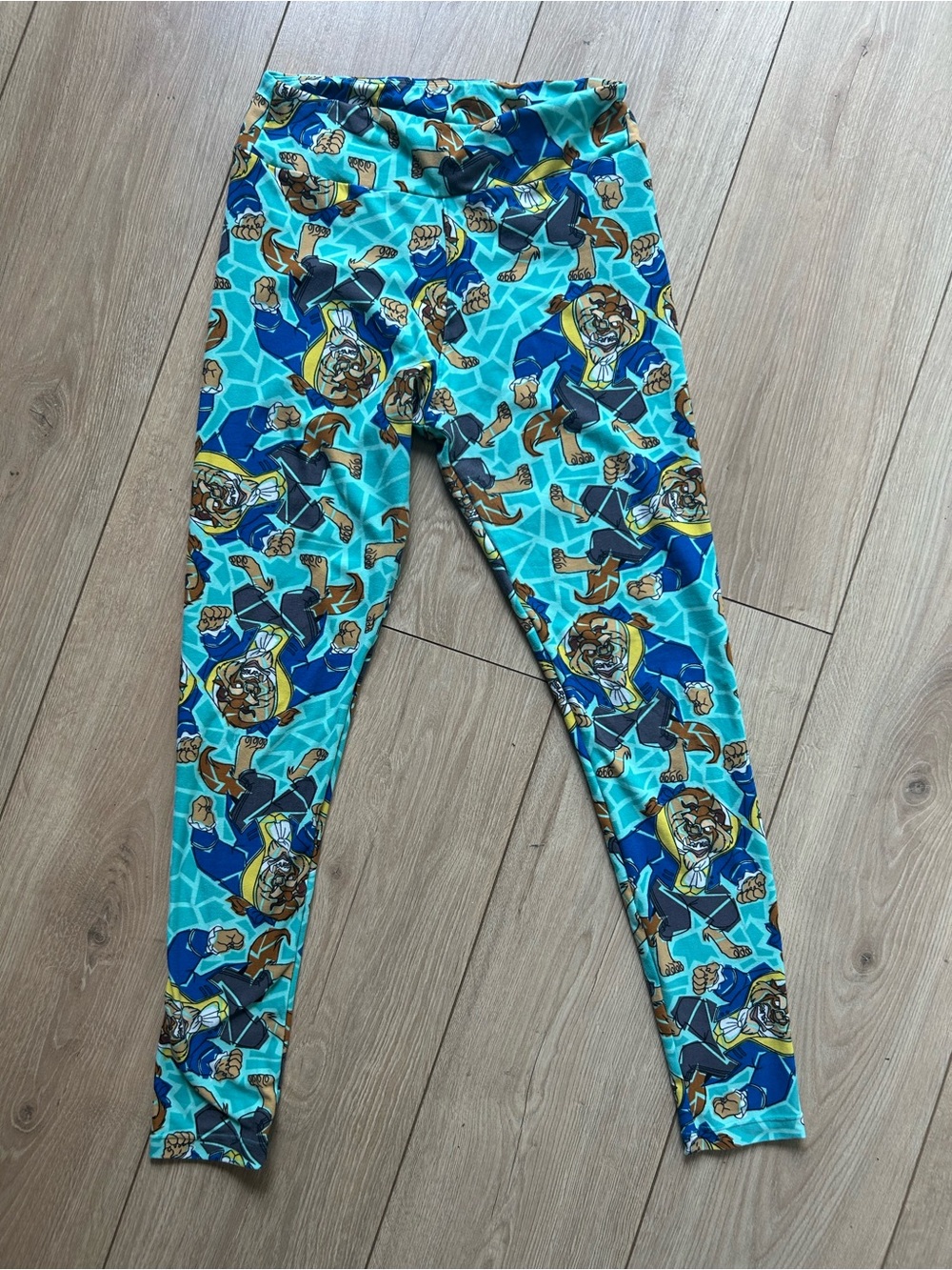 LuLaRoe Kids Turquoise Blue Character Leggings